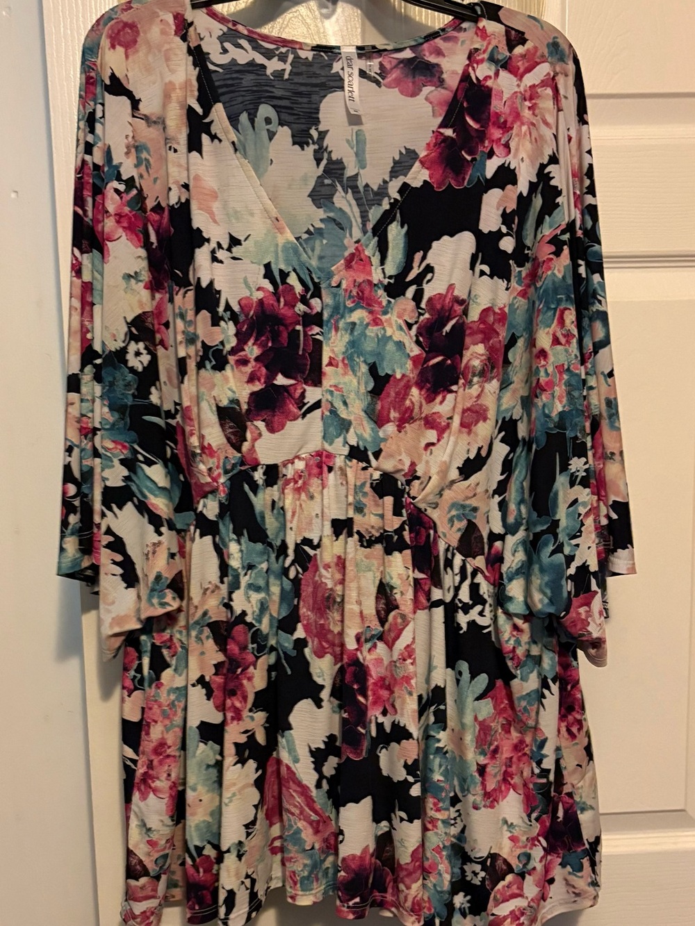 Scarlett Black Multi Floral V-Neck Tunic